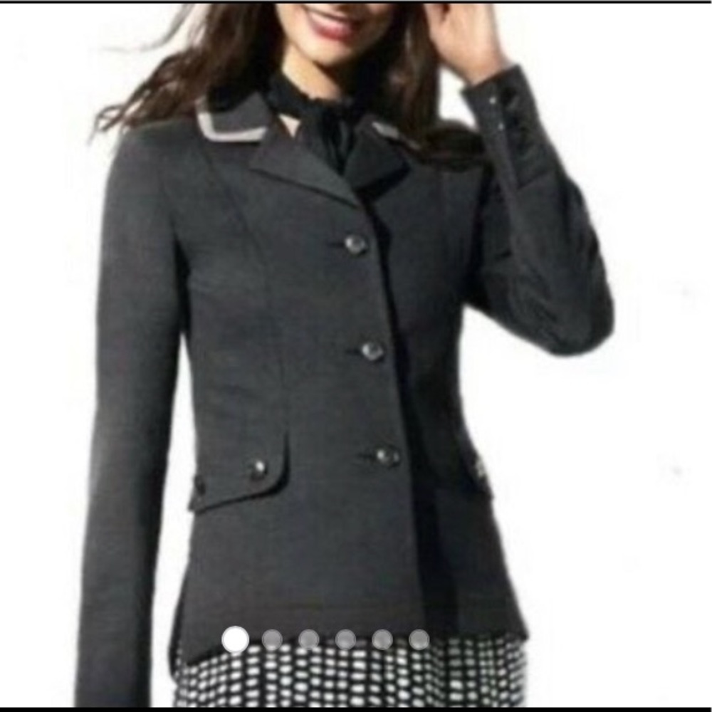 CAbi Gray Ponte Crew Blazer NWOT